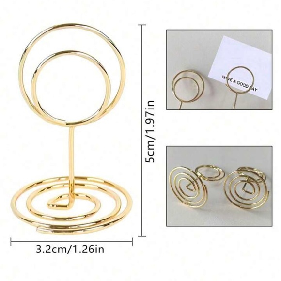 3 Piece Mini Table Number Photo Menu Holders Gold - Picture 5 of 5